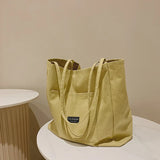 Girls Canvas Shoulder Bag Large Capacity Solid Travel Bag For Women