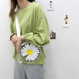 Girls Summer Print Daisy Transparent Bags Female Jelly PVC Style Large