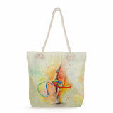 Watercolor Gymnastics Art Print Tote Bag - High Capacity Handbag for Women