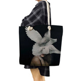 Feathers Abstract Print Tote Bag for Women - High Capacity Handbag