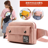 Women Nylon Sports Waist Bag Hip Chest Crossbody Tote