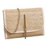 Women's Woven Straw Messenger Bag Small Square Bag