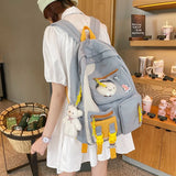 Pink School Backpack for Girls Women Shoulder Bags Travel Backpack