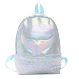 Sequined Fish Tail Backpack for Girls, Large Zipper School Bag
