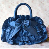 Girls Lace Cloth Handbag Princess Solid Color Bag