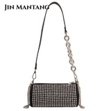 Glitter Rivet Handbags Mini PU Leather Women's Crossbody Bag