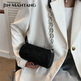 Glitter Rivet Handbags Mini PU Leather Women's Crossbody Bag