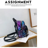 Glitter Women Sequins Backpack Ears Double Shoulder Bag Mini Bling Backpacks