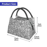 Glitters And Glitz Silver Insulated Lunch Bag for Women