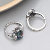 Vintage Koi Fish Ring with Glue Drop Craft Oil Drop Design