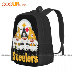 Gnomes Pittsburgh Steeler Merry Christmas Backpack Large Capacity Sports Bag