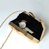 Geometric Evening Bag Clutch Elegent Chain Handbag for Party