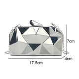 Geometric Evening Bag Clutch Elegent Chain Handbag for Party