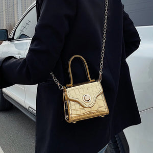 Crocodile Leather Mini Crossbody Bag Women's Shoulder Bag