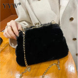 Furry Women Shoulder Bag Crossbody Messenger Soft Plush Handbag