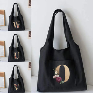 Letter Canvas Vest Bag Women Shoulder Bag High Capacity Tote Bag