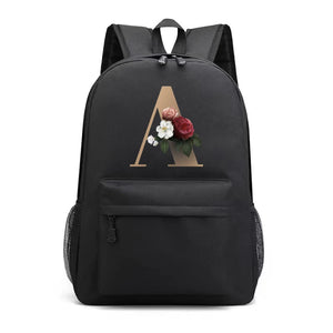 Letter Print Backpack Travel Casual Women Shoulder Bag Student