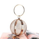 Metal Clutch Bag Handbags Women Bags Round Mini Hollow Purse Ladies Hand Bag Pro