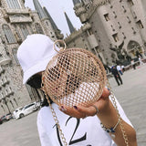 Metal Clutch Bag Handbags Women Bags Round Mini Hollow Purse Ladies Hand Bag Pro