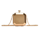 Silver PVC Box Evening Clutch Chain Shoulder Crossbody Bag