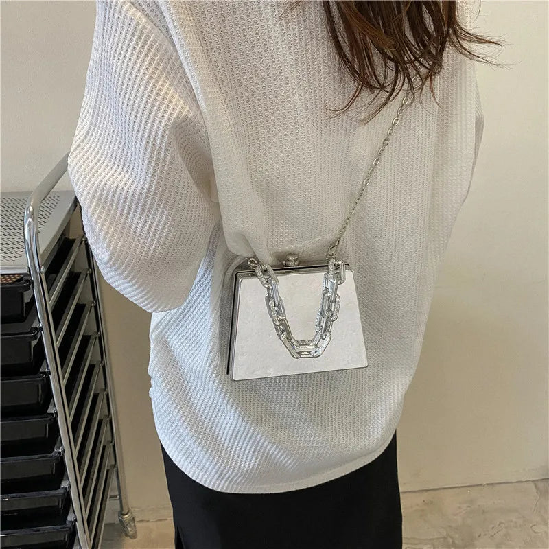 Vintage Mirror Handbag Shoulder Bag Evening Clutch Crossbody Bag