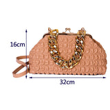 Thick Chain Crossbody Bag Pleated Plaid Female Clutch Bag
