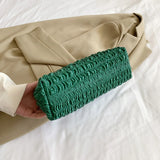 Thick Chain Crossbody Bag Pleated Plaid Female Clutch Bag