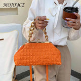 Thick Chain Women Crossbody Bag Plaid Clutch Bag