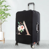 Watercolor Flowers Peach Rose Letters Luggage Cover 18-32 Inch