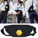 Golden Daisy Print Waist Bag Sport Fanny Pack Casual Bum Bag