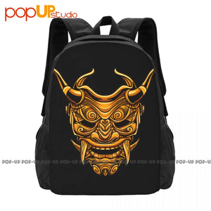 Golden Devil Samurai Maskyakuza Ronin Backpack Gym Tote Bag