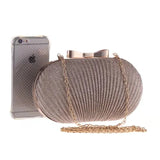Golden Evening Clutch Bag Metal Bow Chain Shoulder Bag