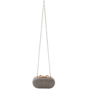 Golden Evening Clutch Bag Metal Bow Clutches Bag Chain Shoulder Bag