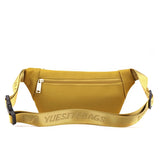 Golden Fanny Packs Women Waterproof Nylon Waist Pack Hip Bum Belt Bags