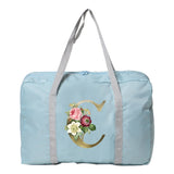 Golden Flower Pattern Travel Duffle Bag Large Capacity Unisex Weekend Organizer
