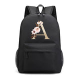 Golden Letters Print Backpack Travel Women Casual Shoulder Bag