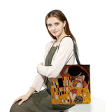 Golden Oil Painting Tears Tote Bag Gustav Klimt Ladies Handbag