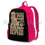 Golden Retriever Dog Glitter Outdoor Hiking Backpack