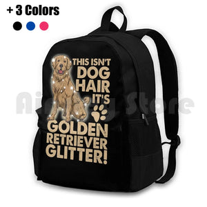 Golden Retriever Dog Glitter Outdoor Hiking Backpack