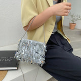 Sequin Beaded Tassel Crossbody Bag Women Evening Clutch Purse Handbag