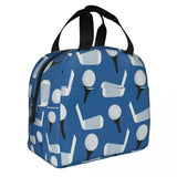 Golf Pattern Insulated Lunch Bag for Women Waterproof Sports Thermal Cooler Tote