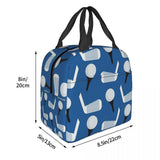 Golf Pattern Insulated Lunch Bag for Women Waterproof Sports Thermal Cooler Tote