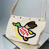 1:1 HUMAN Flying Duck Shoulder Messenger Bag Couple Canvas Casual Bag