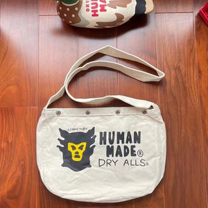 Vintage Canvas Monkey Head Shoulder Bag Men Women