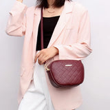 Lattice Crossbody Shoulder Bag Leather Handbags For Women