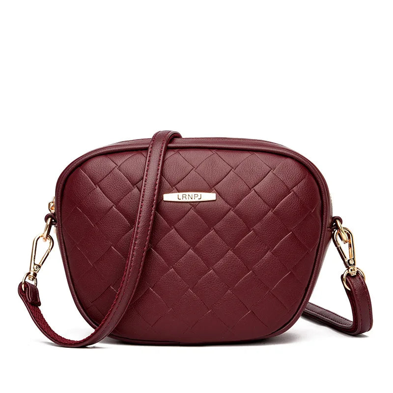 Lattice Crossbody Shoulder Bag Leather Handbags For Women