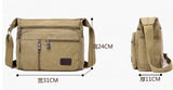 Canvas Casual Shoulder Crossbody Bag Mens Travel School Retro Zipper Shoulder Ba