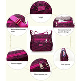 Women Shoulder Bag Ladies Nylon Waterproof High Capacity Messenger Bag