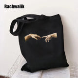 Goth Shopping Bag Graphic Tote Harajuku Shopper Bag Women Canvas Shoulder Bag