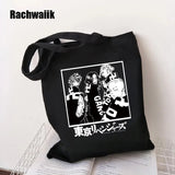 Goth Shopping Bag Graphic Tote Harajuku Shopper Bag Women Canvas Shoulder Bag